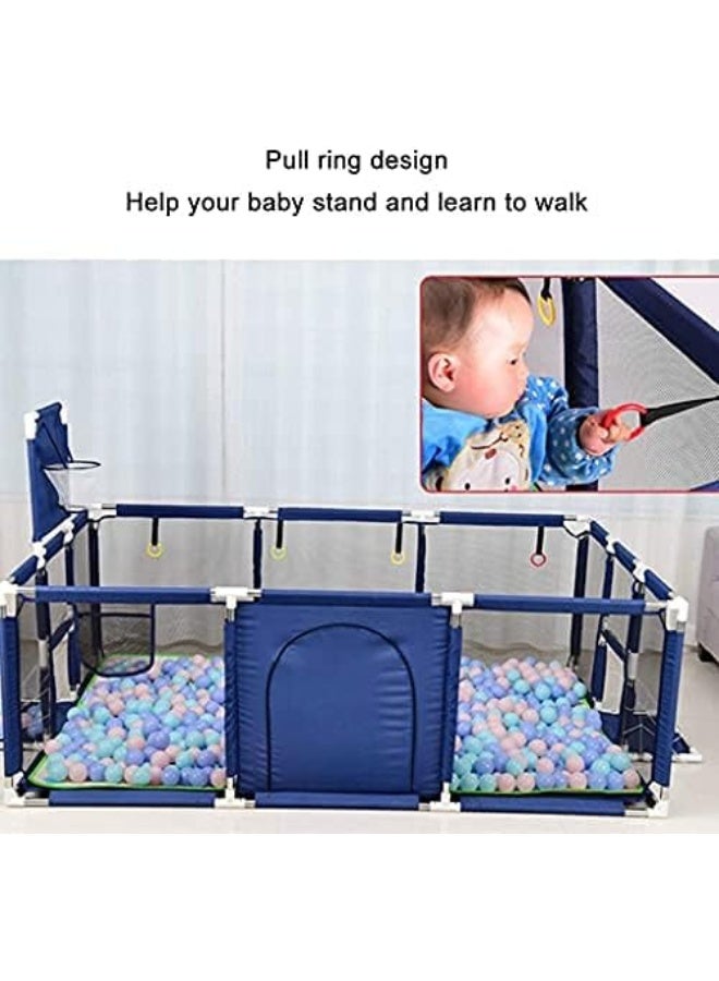 Up4Grabs- Large Playpen For Twin, Foldable Safety with Basketball Hoop (Blue)  - Image 5