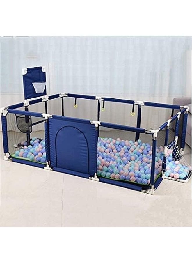 Up4Grabs- Large Playpen For Twin, Foldable Safety with Basketball Hoop (Blue)  - Image 3