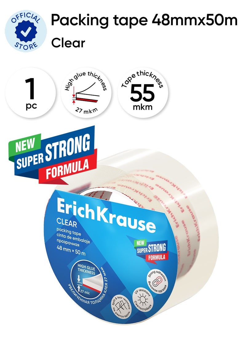 ErichKrause Packing tape Clear, transparent, 48mmx50m (shrink 1 pcs)  - Image 1