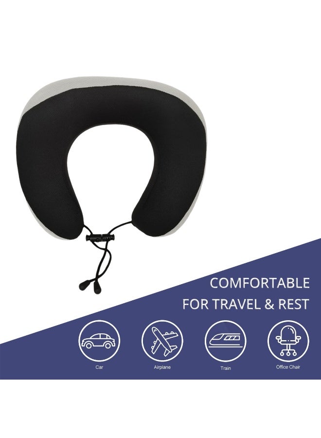 3 اكس ار وسادة رقبة للسفر من الإسفنج المرن 3XR طراز 7559 - مصنوعة من إسفنج ميموري فوم عالي الجودة بنسبة 100%، تصميم مريح يوفر دعمًا بزاوية 360 درجة، غطاء ناعم مخملي، قفل برباط قابل للتعديل، تصميم صغير الحجم وقابل للغسل، مثالية للسفر بالطائرة والسيارة والقطار والمكتب ولراحة مثالية أثناء الرحلات الطويلة. - Image 2