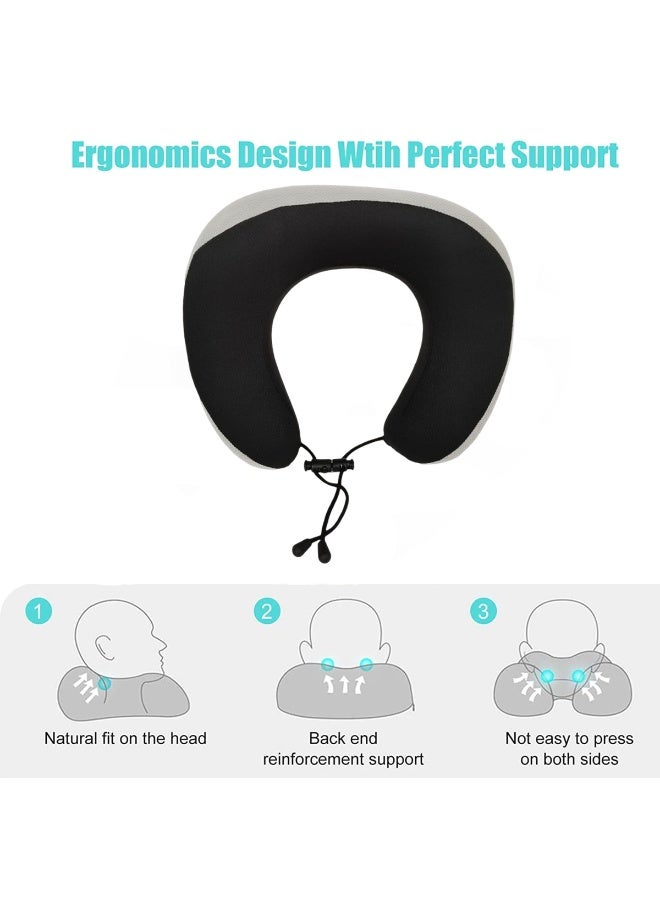 3 اكس ار وسادة رقبة للسفر من الإسفنج المرن 3XR طراز 7559 - مصنوعة من إسفنج ميموري فوم عالي الجودة بنسبة 100%، تصميم مريح يوفر دعمًا بزاوية 360 درجة، غطاء ناعم مخملي، قفل برباط قابل للتعديل، تصميم صغير الحجم وقابل للغسل، مثالية للسفر بالطائرة والسيارة والقطار والمكتب ولراحة مثالية أثناء الرحلات الطويلة. - Image 4