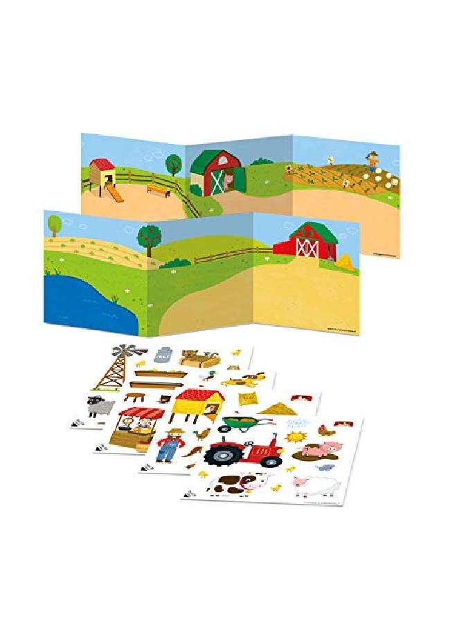 Peaceable Kingdom Reusable Sticker Totes On The Farm 2 Sticker Scenes & 50 Reusable Cling Stickers In A Carry Tote Great For Trips Errands & On The Go Fun Quiet Time Activity For Kids - Image 3