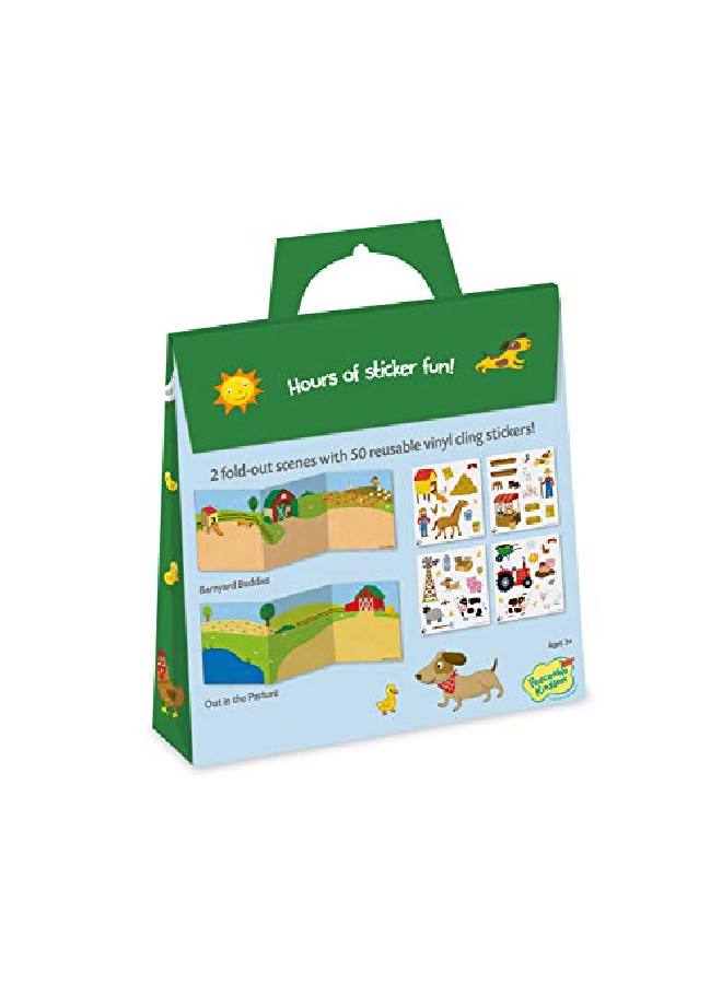 Peaceable Kingdom Reusable Sticker Totes On The Farm 2 Sticker Scenes & 50 Reusable Cling Stickers In A Carry Tote Great For Trips Errands & On The Go Fun Quiet Time Activity For Kids - Image 4