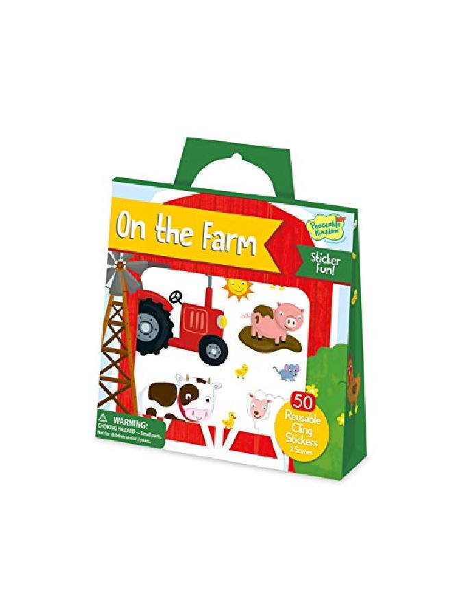 Peaceable Kingdom Reusable Sticker Totes On The Farm 2 Sticker Scenes & 50 Reusable Cling Stickers In A Carry Tote Great For Trips Errands & On The Go Fun Quiet Time Activity For Kids - Image 5