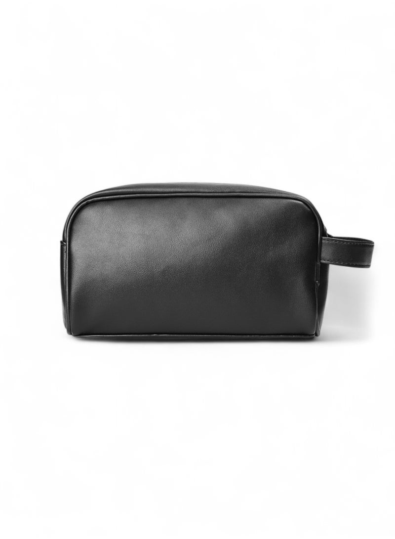 SEVN Men’s Travel Clutch Bag – Black PU Leather  - Image 2
