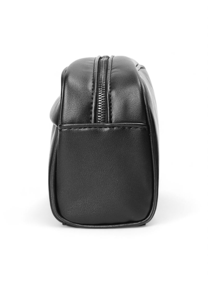 SEVN Men’s Travel Clutch Bag – Black PU Leather  - Image 4