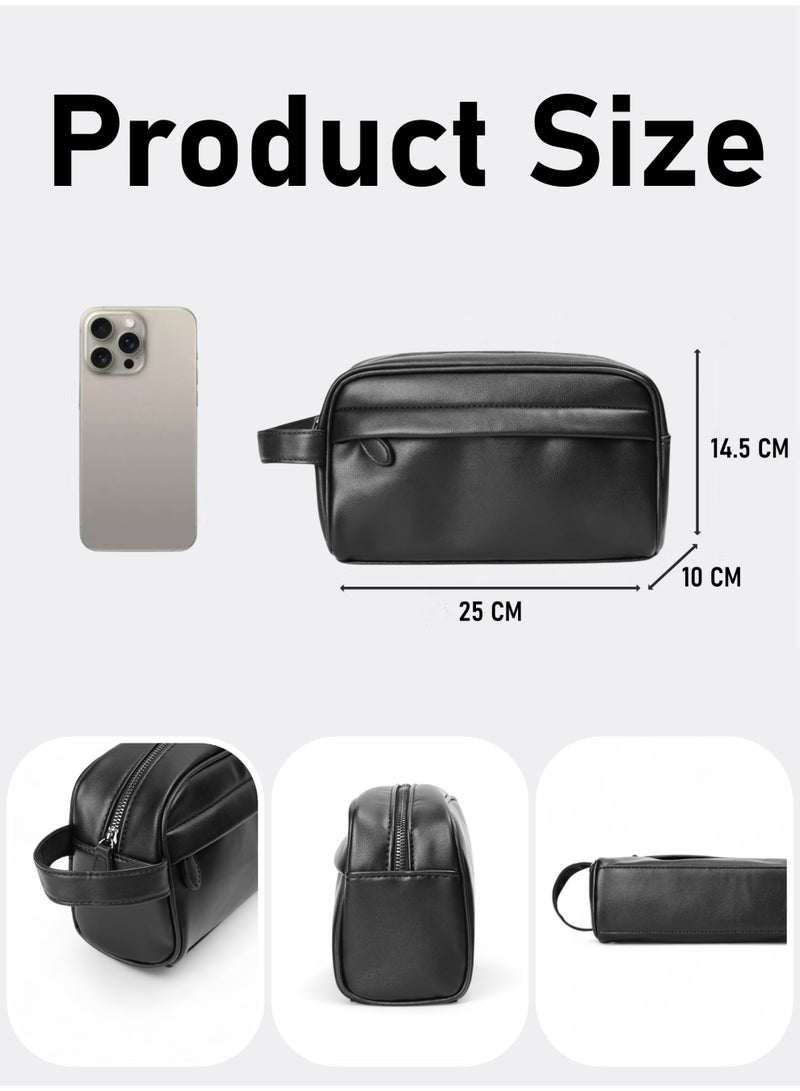 سفن حقيبة كلتش سفر، حقيبة يد محفظة هاتف وأدوات الزينة جلد صناعي متين للرجال - Image 5