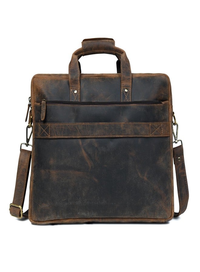 HULSH Genuine Leather briefcases for men 17 inches computer bag for men | Laptop/Work bag, Satchel for Business and Office (Dark Brown) - Image 5