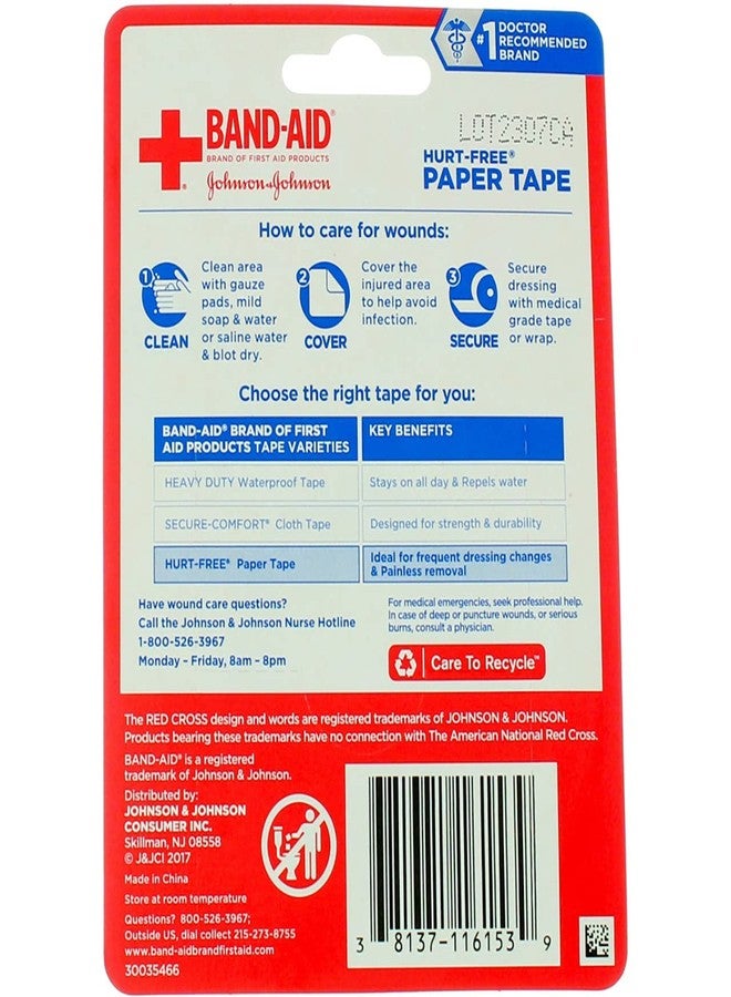 Band-Aid Johnson & Johnson Band-AID First Aid Paper Tape 1 Inch X 10 Yards (Pack of 6 - Image 2