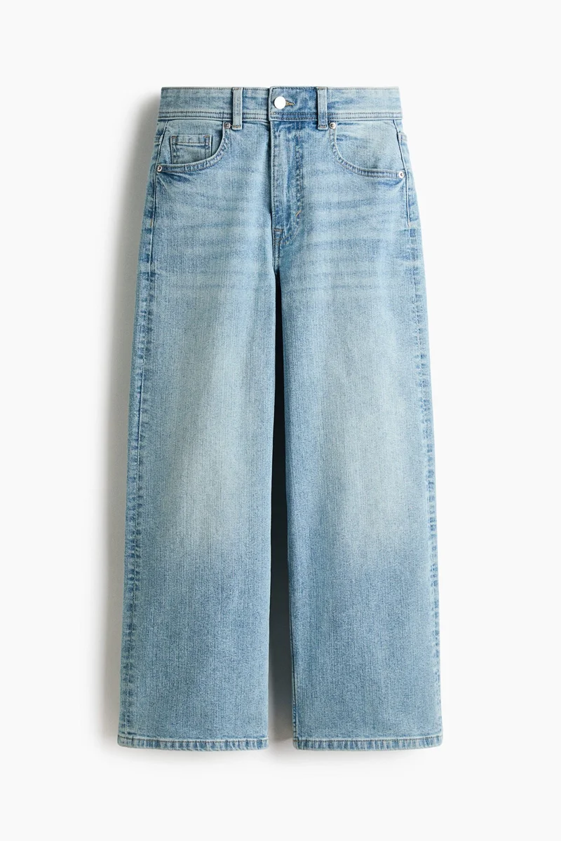 H&M Wide High Waist Ankle Jeans