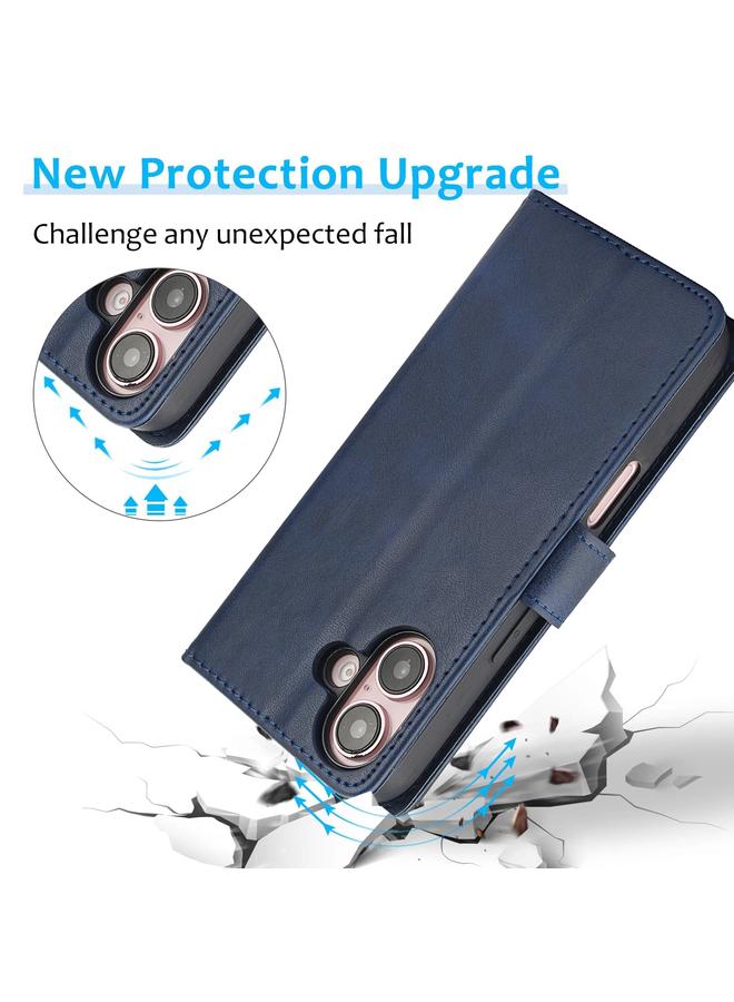 erorex Case For iPhone 16 Calf Texture 2 in 1 Detachable Magnetic Back Cover Leather Case - Image 5
