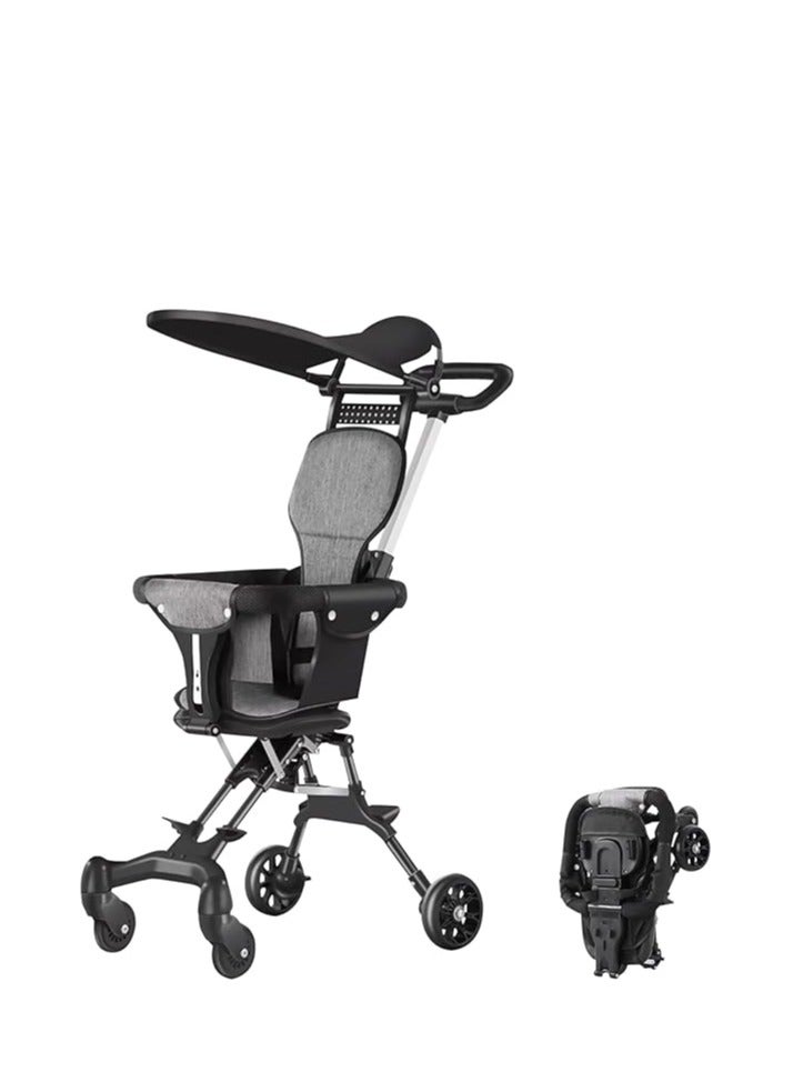 عربة أطفال بأربع عجلات مضادة للانقلاب مع مظلة قابلة للتعديل، عربة أطفال خفيفة الوزن سهلة الطي للسفر بالطائرة والتسوق والمشي