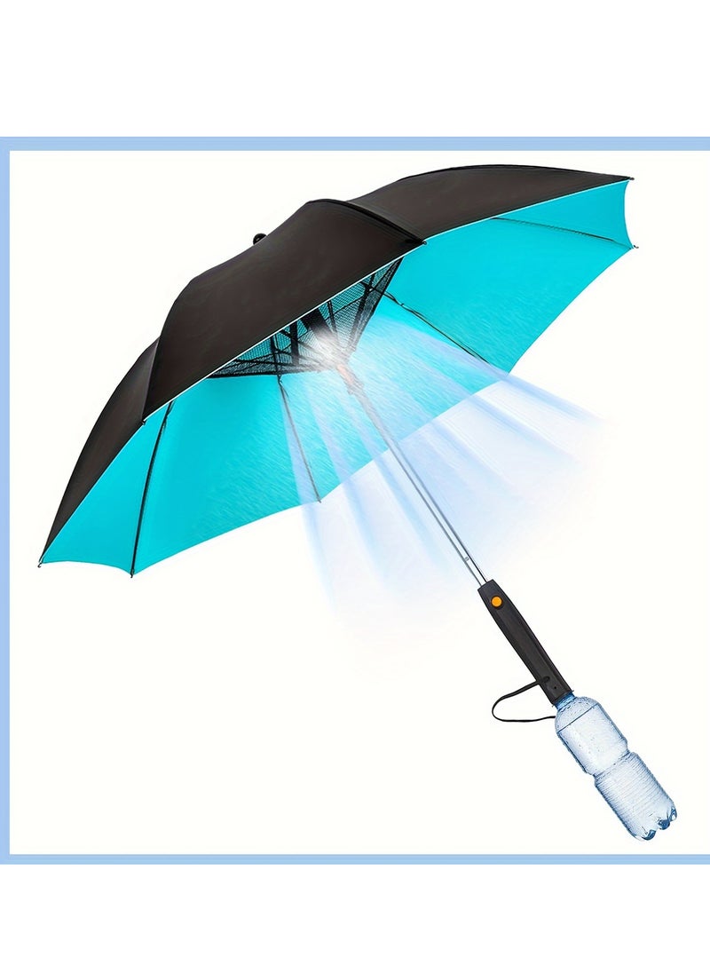 Generic 1 Piece of Premium 3-in-1 UV Protection Umbrella with Fan and Spray - Portable, Windproof, and Water-Resistant - Perfect for Outdoor Activities and Hot Summer Days  - Image 2