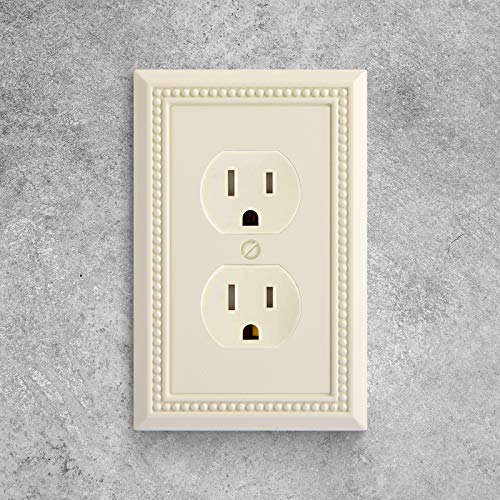 Henne Bery Sunken Pearls Heavy Duty Decorative Wall Plate Switch Plate Outlet Cover, Durable Solid Zinc Alloy (Single Duplex 3PK, Light Almond) - Image 4