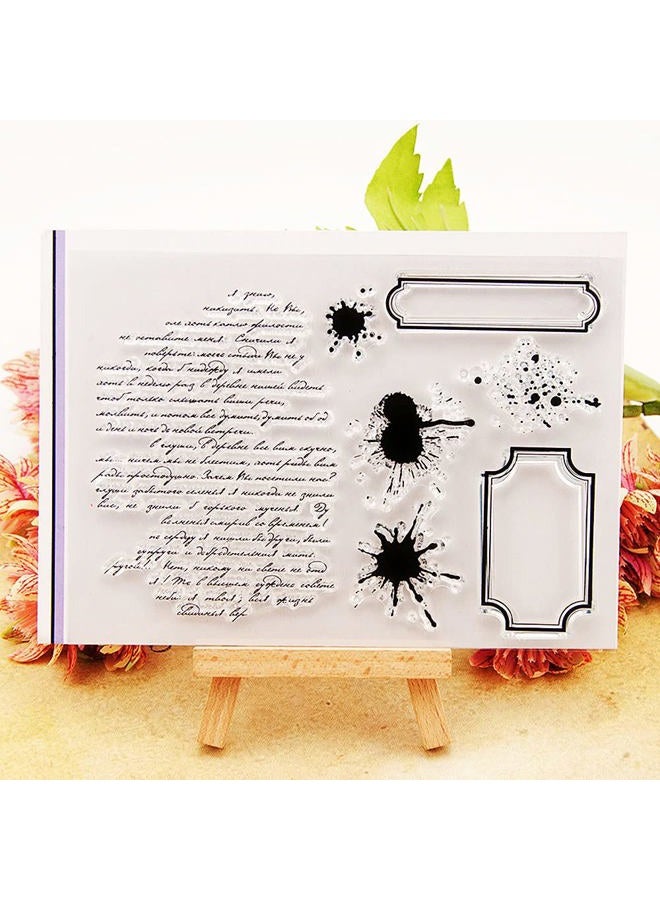 NVZBL English Words Vintage Text Clear Stamps Banner Circle Dot Pattern Transparent Seal Stamps for Holiday Card Making Decoration and DIY Scrapbooking Album DIY Crafts - Image 1