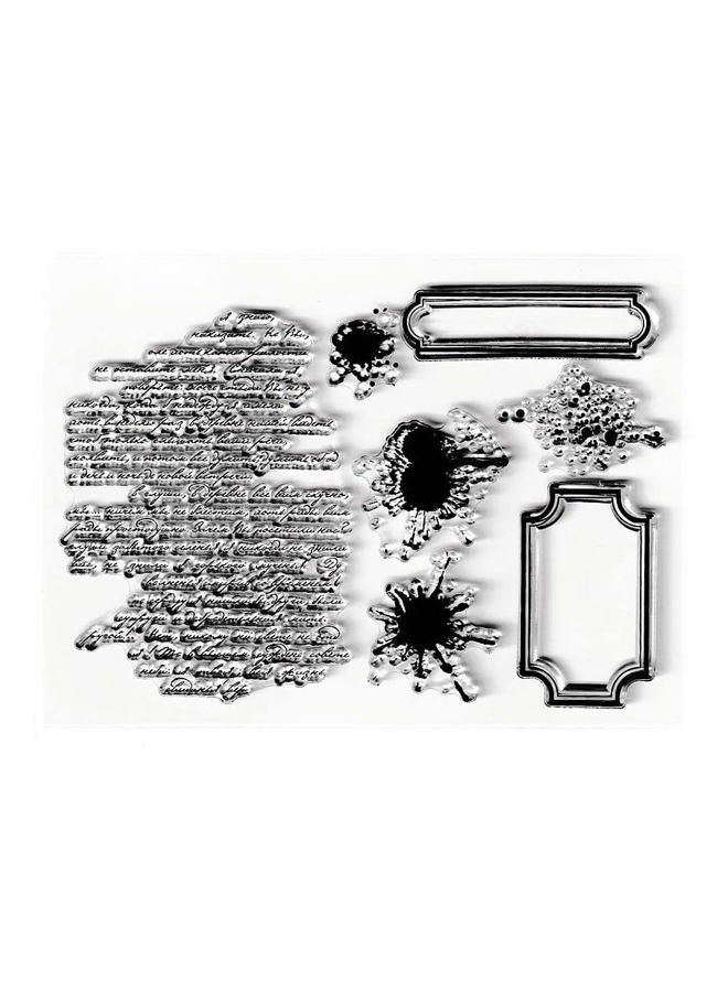 NVZBL English Words Vintage Text Clear Stamps Banner Circle Dot Pattern Transparent Seal Stamps for Holiday Card Making Decoration and DIY Scrapbooking Album DIY Crafts - Image 4