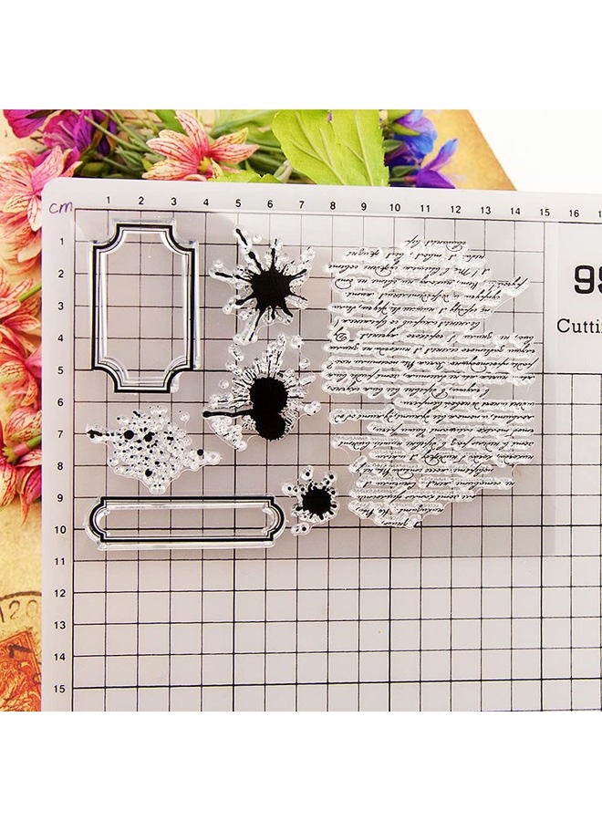 NVZBL English Words Vintage Text Clear Stamps Banner Circle Dot Pattern Transparent Seal Stamps for Holiday Card Making Decoration and DIY Scrapbooking Album DIY Crafts - Image 5