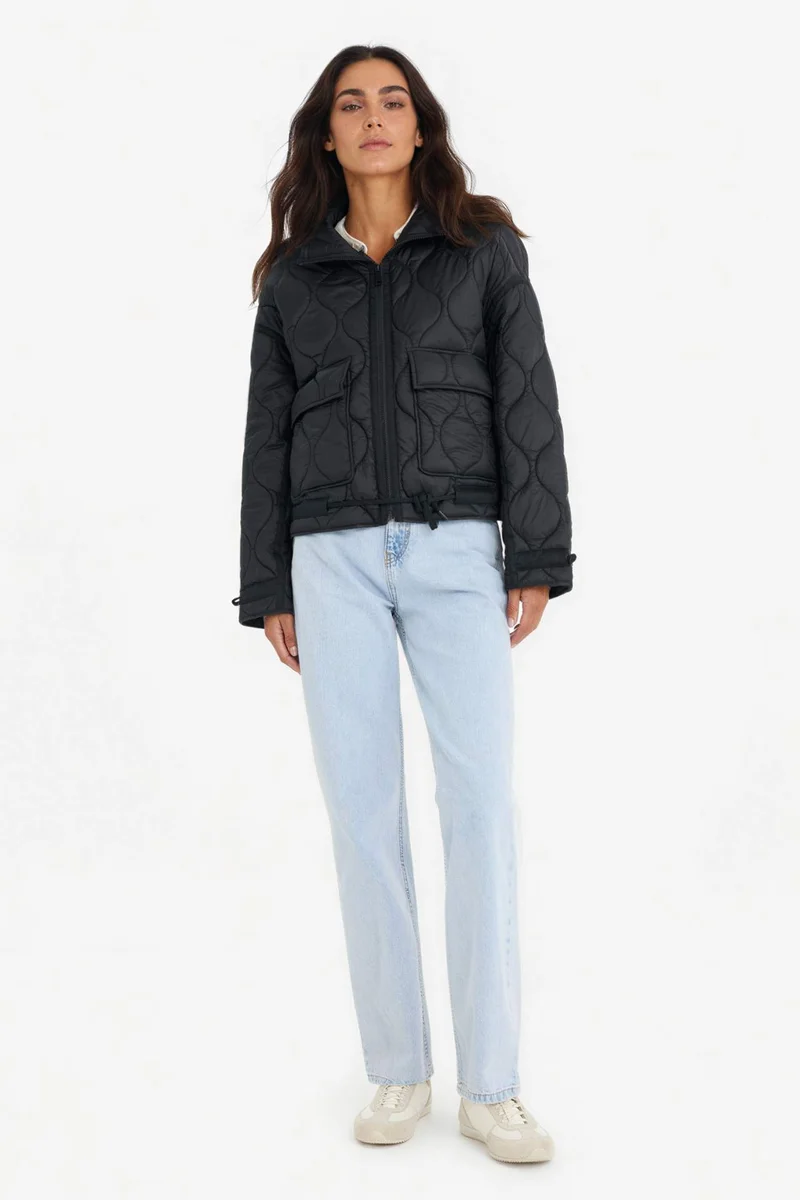 ديفاكتو Regular Fit Zippered Pocketed Waterproof Jacket