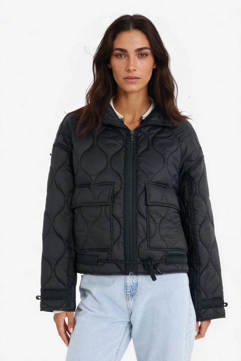 ديفاكتو Regular Fit Zippered Pocketed Waterproof Jacket