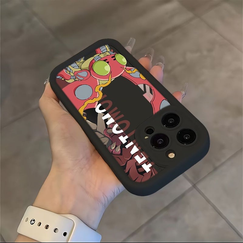 No Brand Anti Fall Soft TPU Back Cover Compatible With iPhone XR Black Anime Digimon Phone Case - Image 4