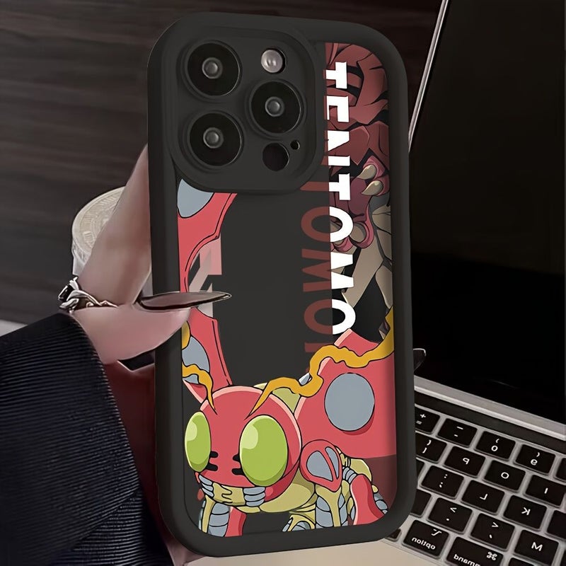 No Brand Anti Fall Soft TPU Back Cover Compatible With iPhone XR Black Anime Digimon Phone Case - Image 2