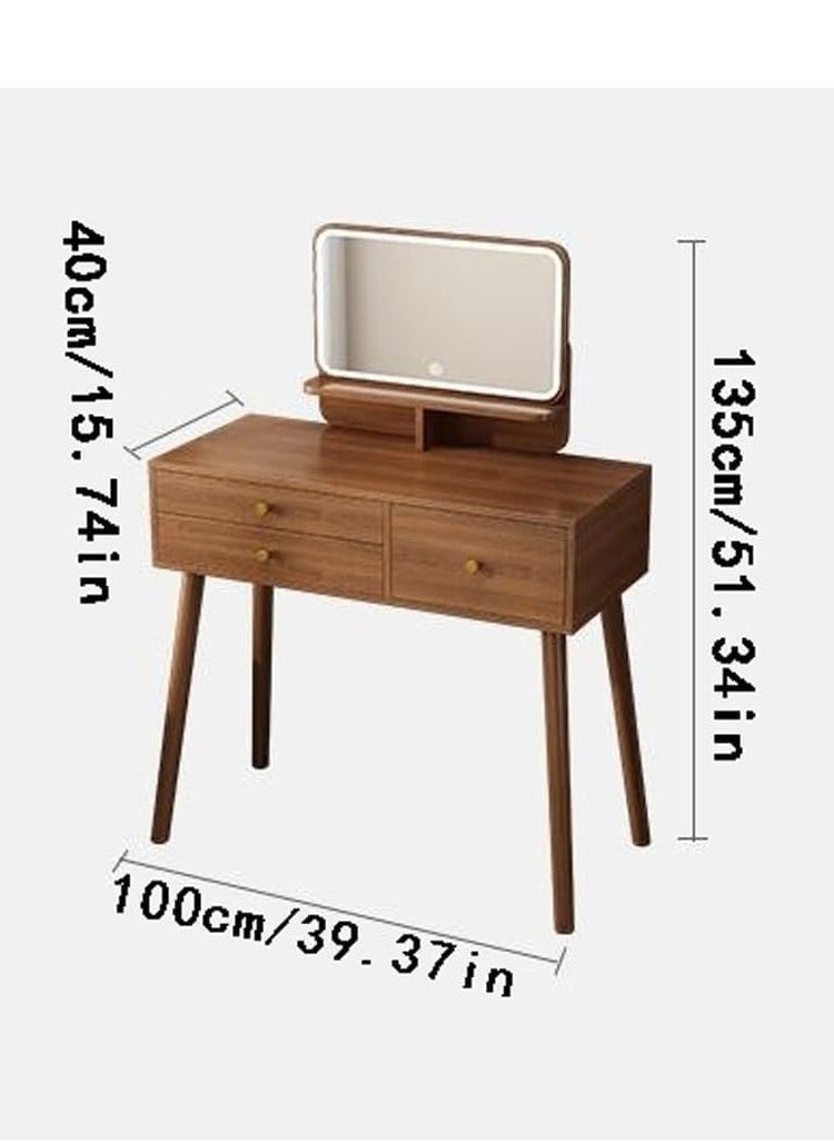PENG GENERAL 3-Drawer Master Dresser Table Vanity Table Makeup Table With Mirror Brown 100x40x135cm  - Image 3