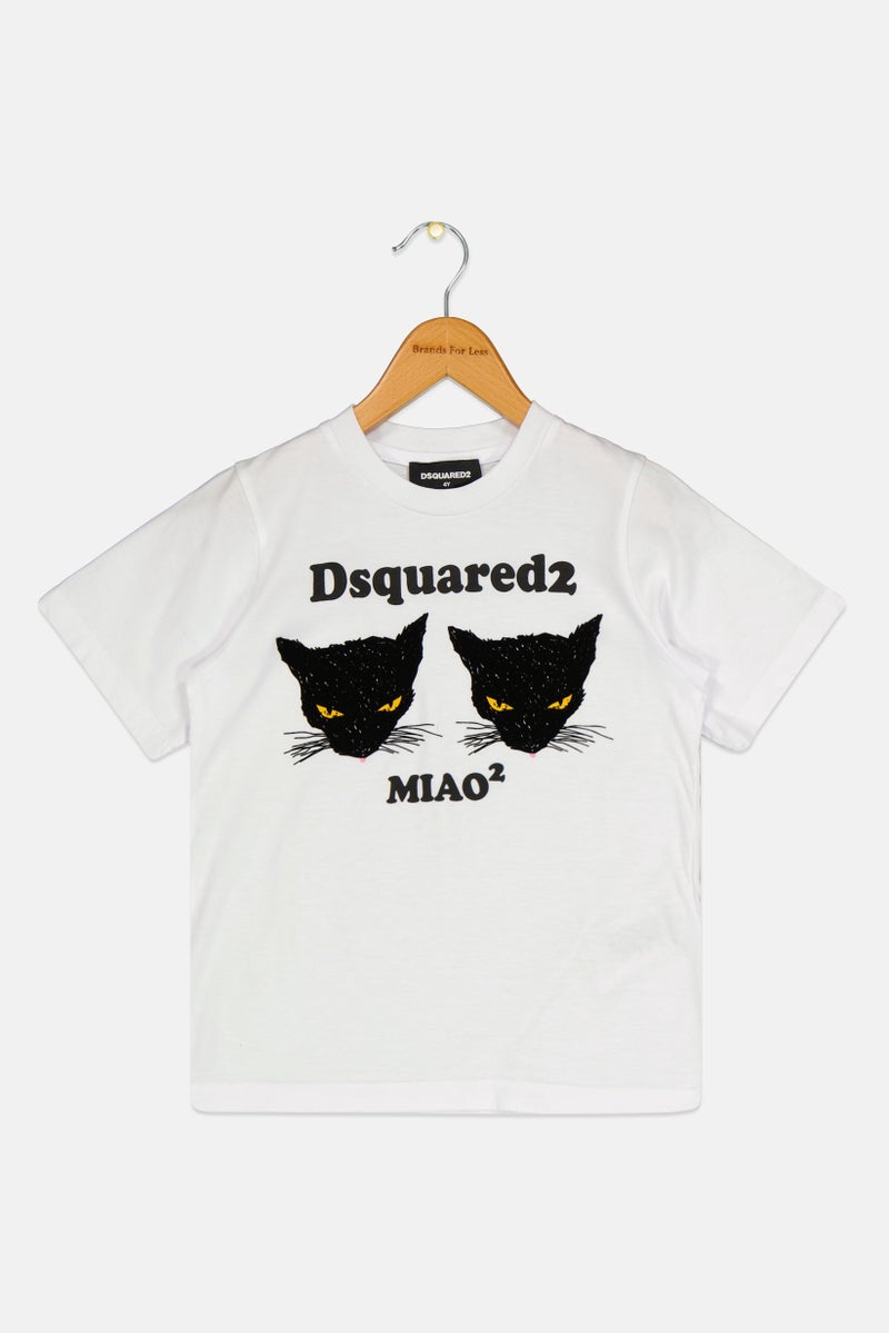 DSQUARED2 Toddlers Boy Short Sleeves Brand Logo T-Shirt, White - Image 1