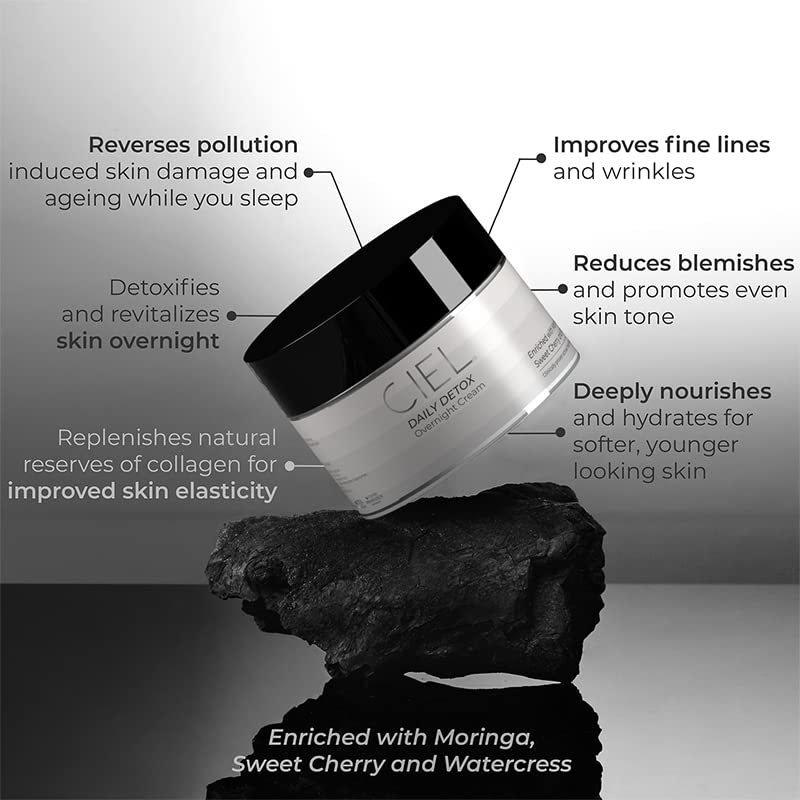 CIEL Daily Detox Overnight Cream  50 gm  For Dark Spots AntiAging and Replenished Skin  Daily Detox with CollagenBoosting  Deep Hydration  Night Cream for Women  Men  All Skin Types - Image 3