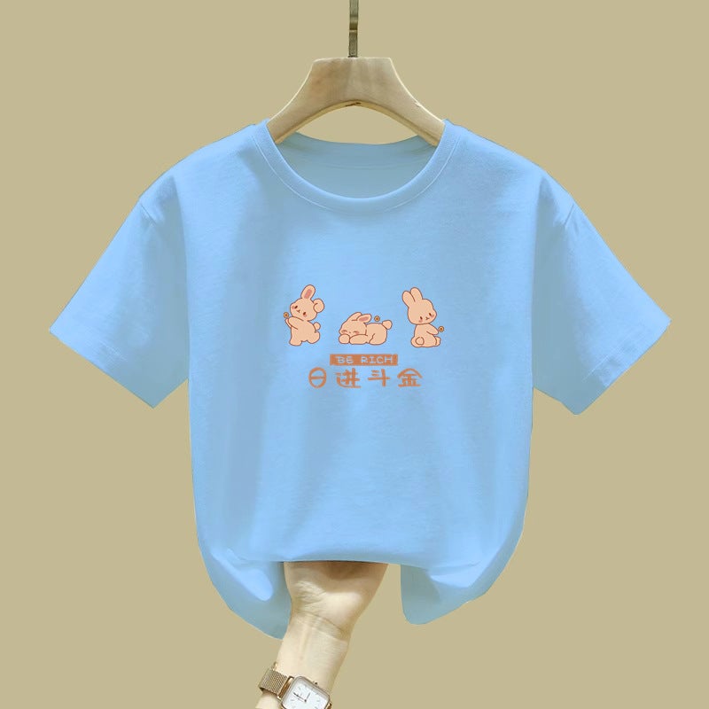 2245# Children'S Cotton T-Shirt Summer Short Sleeve Fashion Cuhk Boys And Girls Children'S Jacket Children'S Clothing - Image 1