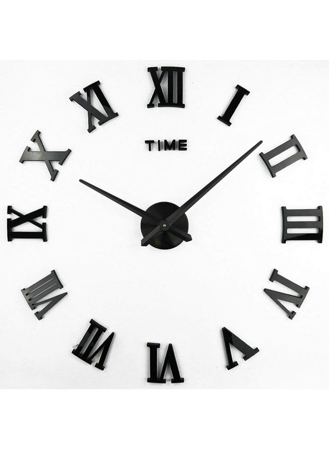 Timelike 3D DIY Wall Clock 1M Modern Frameless Large 3D DIY Wall Clock Kit Decoration Home for Living Room Bedroom BlackBlack - Image 3