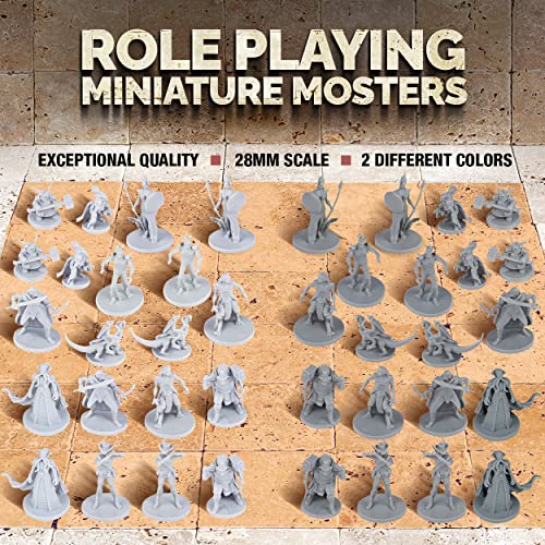 Path Gaming 40 Fantasy Tabletop Miniatures for Dungeons and Dragons . 28MM Scaled 10 Unique Designs, Bulk Unpainted - Image 5