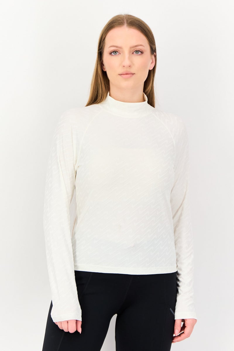 Nike Women Tight Fit Long Sleeve Outdoor Tops, White - Image 1