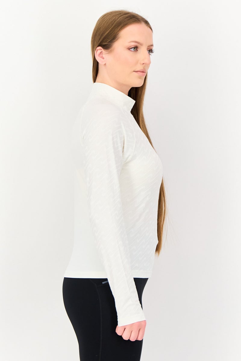 Nike Women Tight Fit Long Sleeve Outdoor Tops, White - Image 2