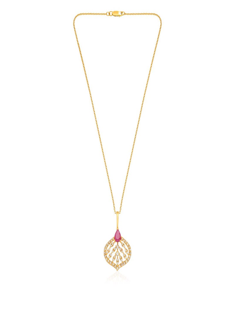 Malabar Gold and Diamonds 22 Carat 916 Purity Yellow Gold Uncut Diamond Pendant EGNREG508PN5_Y For Women  - Image 1