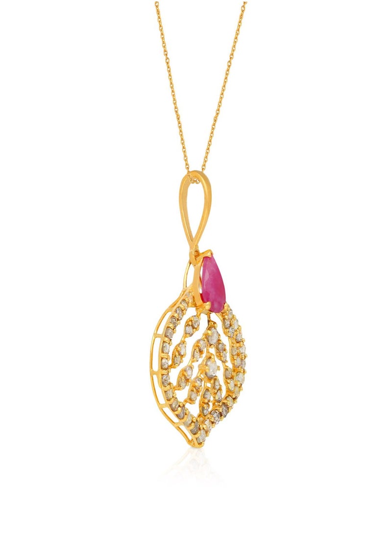 Malabar Gold and Diamonds 22 Carat 916 Purity Yellow Gold Uncut Diamond Pendant EGNREG508PN5_Y For Women  - Image 3