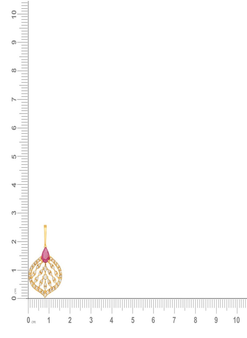 Malabar Gold and Diamonds 22 Carat 916 Purity Yellow Gold Uncut Diamond Pendant EGNREG508PN5_Y For Women  - Image 5