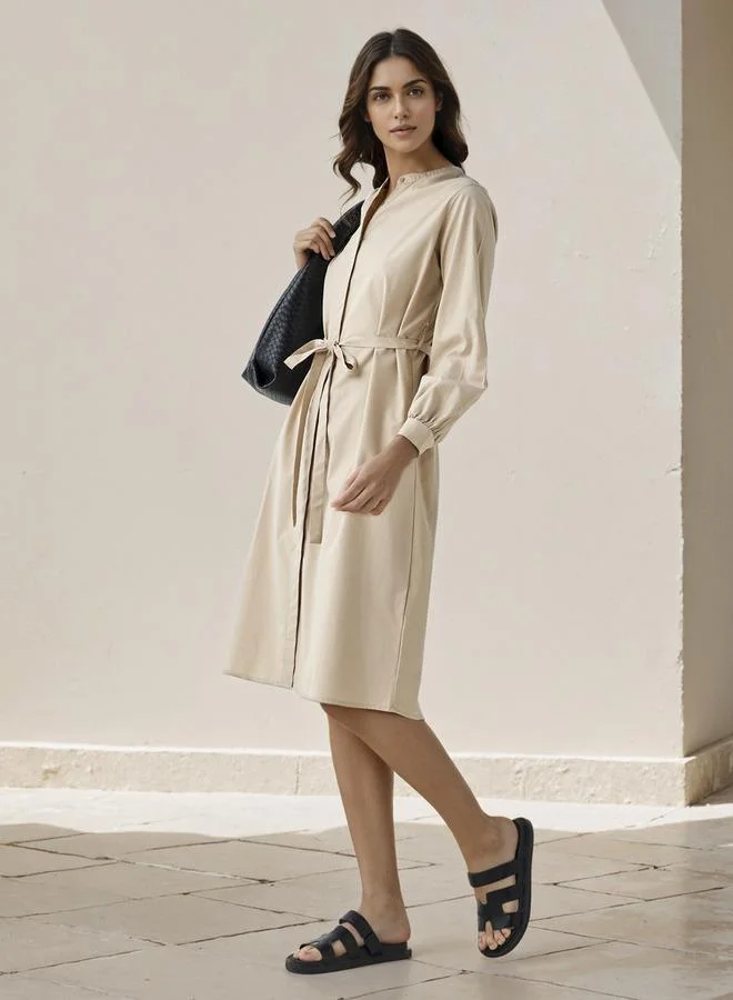 Splash FAV Shirt Knee-Length Dress with Waist Tie-Up