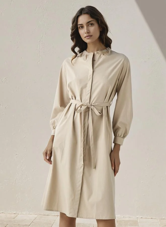 Splash FAV Shirt Knee-Length Dress with Waist Tie-Up