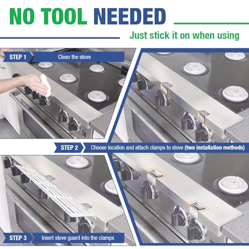 SDSNTE Adjustable Child Safety Stove Guard - Heavy-Duty Heat- Resistant Child Proof Stove Guard that Protects from Burns and Scalds 17”-34” - Image 4
