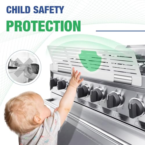 SDSNTE Adjustable Child Safety Stove Guard - Heavy-Duty Heat- Resistant Child Proof Stove Guard that Protects from Burns and Scalds 17”-34” - Image 2