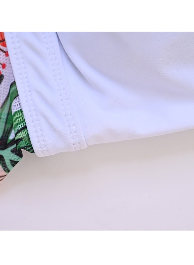 Bikini Swimsuit for Women  Swimsuits Sports Two-Piece Mesh Swimdress Lightweight Quick-Dry Swimwear with Shorts, Top Set Mesh Swimdress Printed, Flowy Swimwear (Printed)  - Image 5