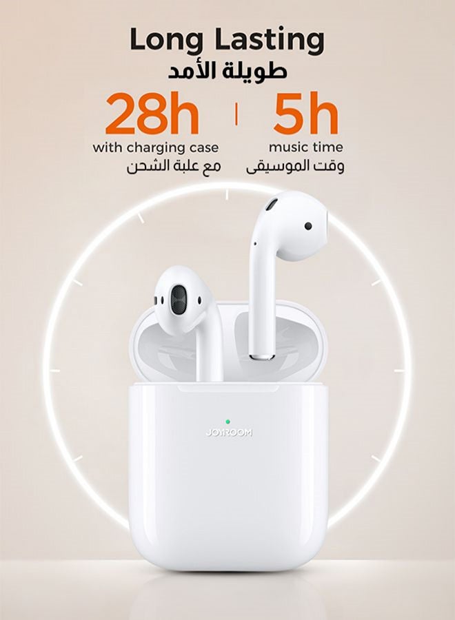 جوي روم JR-T03S سماعات أذن لاسلكية نصف في الأذن ، جديدة لعام 2024 ، منخفضة الوقت في التأخير ، كشف في الأذن ، اتصال بنقرة واحدة ، باس قوي ، هاي فاي ، ميكروفون عالي الدقة. أبيض - Image 4