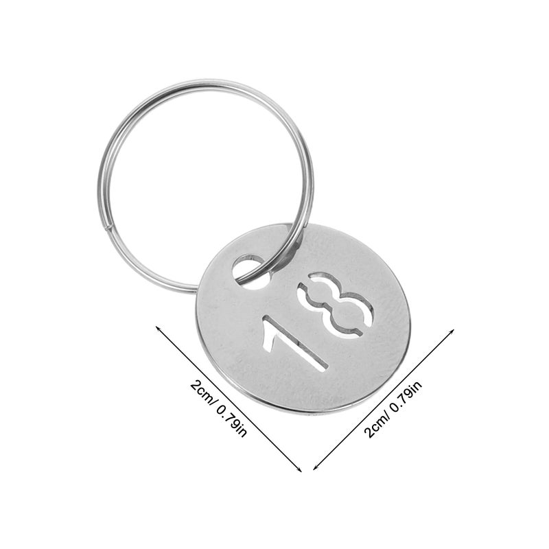 Stainless Steel Number Tags 20mm Round Hollowed Key Labels with Rings for Office Lockers - Image 3