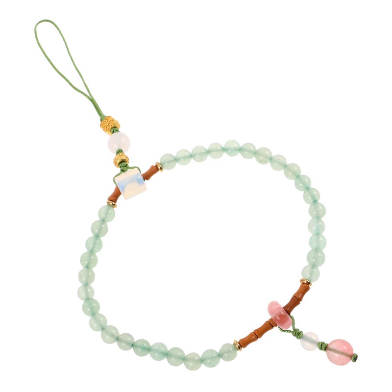 Beaded Phone Charm: Cellphone Lanyard Bracelet Wrist Strap Handmade Natural Beads Chain String For Phone Keychain Decoration - Image 5