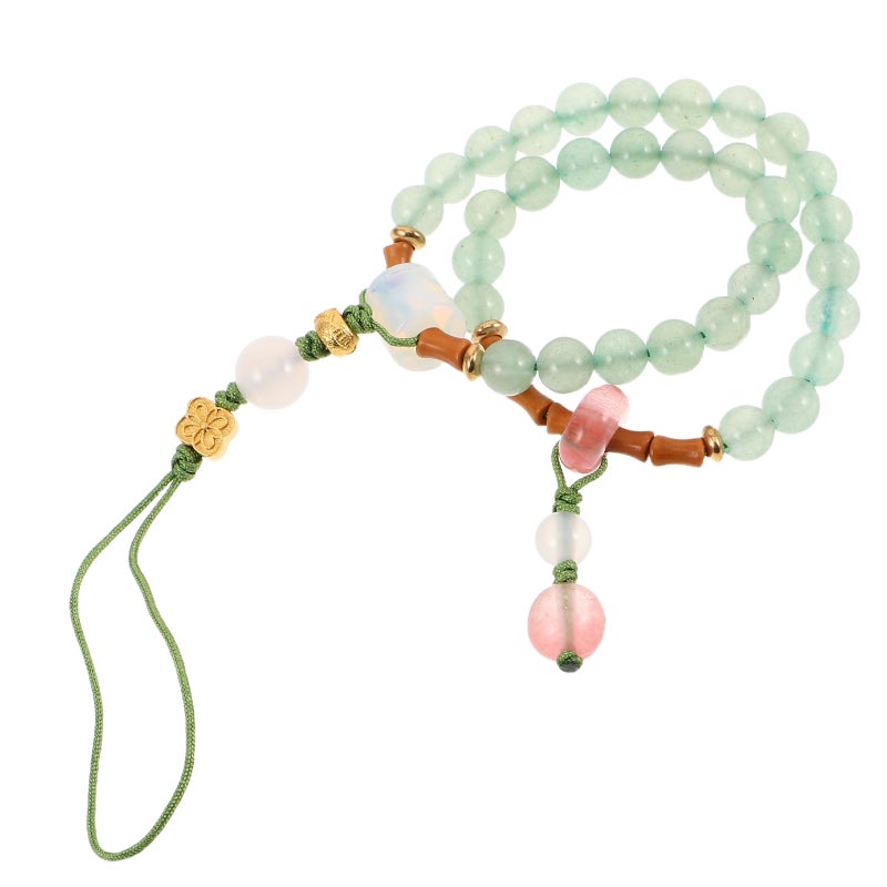 Beaded Phone Charm: Cellphone Lanyard Bracelet Wrist Strap Handmade Natural Beads Chain String For Phone Keychain Decoration - Image 3