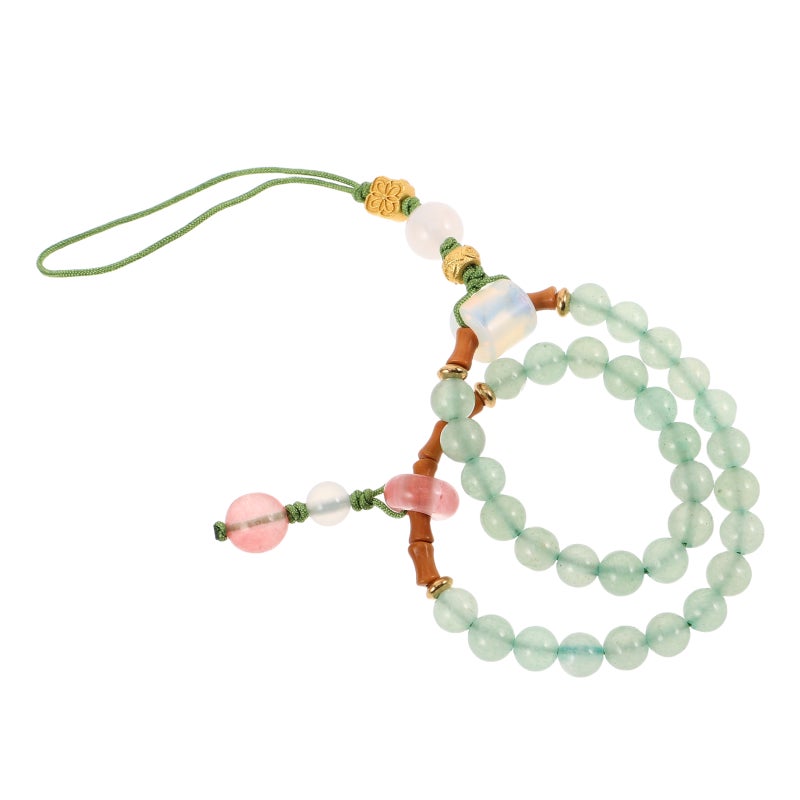 Beaded Phone Charm: Cellphone Lanyard Bracelet Wrist Strap Handmade Natural Beads Chain String For Phone Keychain Decoration - Image 4