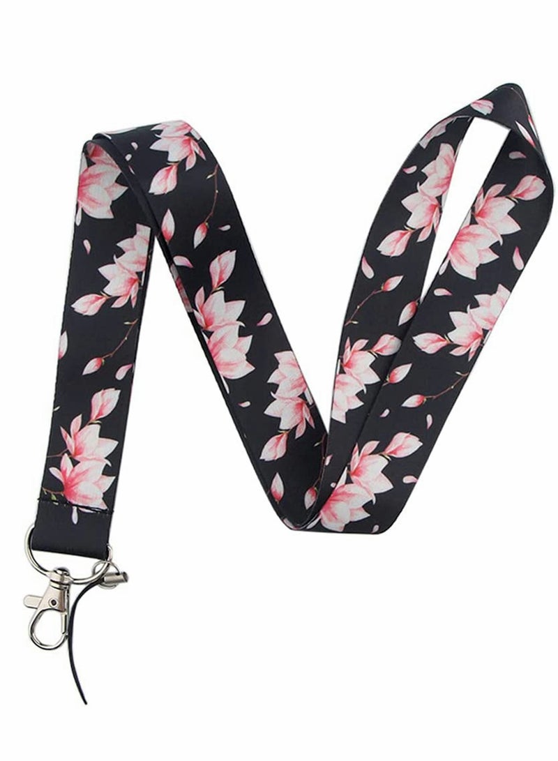 Excefore Keys Lanyard, Sakura Cherry Blossom Lanyard for Keys, Keychain, Id Badge, Card Holder, Wallet, Cell Phone Case, Whistle, Premium Soft Fabric Neck Lanyard for Women Men Teachers Teens - Image 1