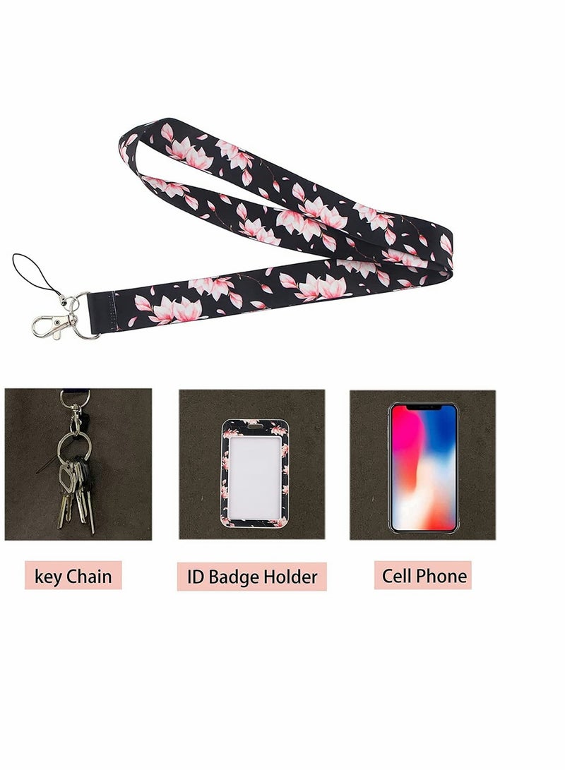 Excefore Keys Lanyard, Sakura Cherry Blossom Lanyard for Keys, Keychain, Id Badge, Card Holder, Wallet, Cell Phone Case, Whistle, Premium Soft Fabric Neck Lanyard for Women Men Teachers Teens - Image 3