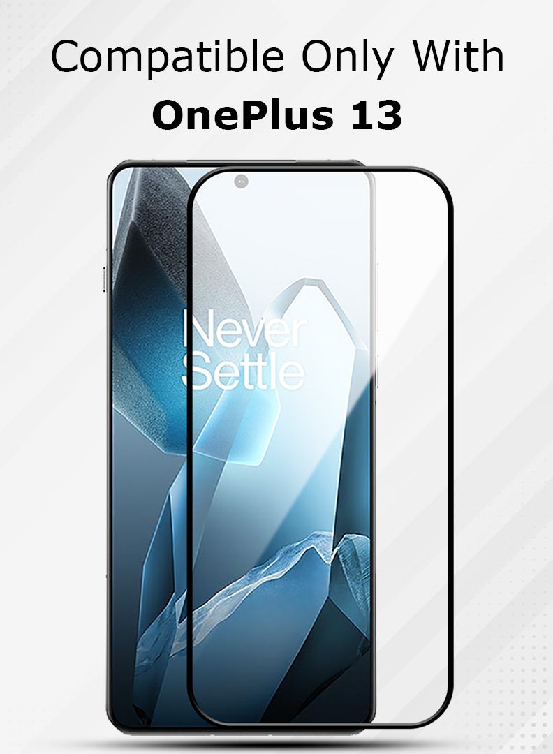 ملبوس حماية شاشة لهاتف OnePlus 13 بحجم 6.82 بوصة، زجاج مقسى بصلابة 9H، تركيب سهل خالي من الفقاعات، تغطية كاملة، مضاد للخدوش وحساس للمس. - Image 2