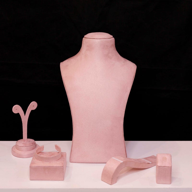 Lamsit Ibdaa Acrylic Jewellery Box with Leather Base & Necklace Display Stand – Premium Luxury Organizer Gift Box for Women – (Pink) - Image 2